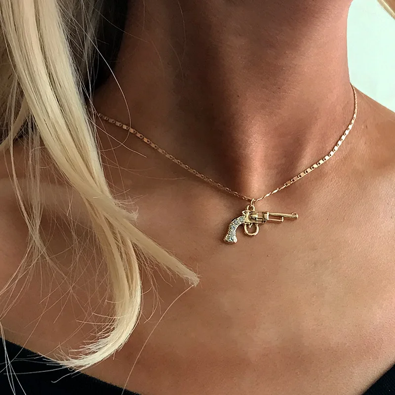 Простое модное ожерелье Очаровательная Золотая змейка-замок короткое с