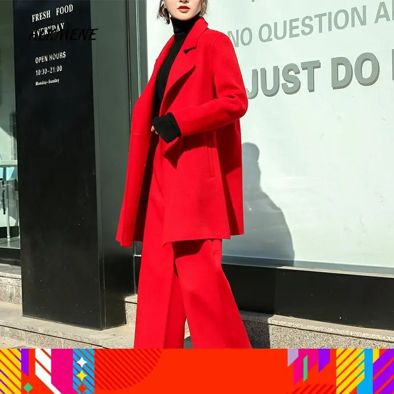 Женский короткий кашемировый комплект из двух предметов красные вечерние