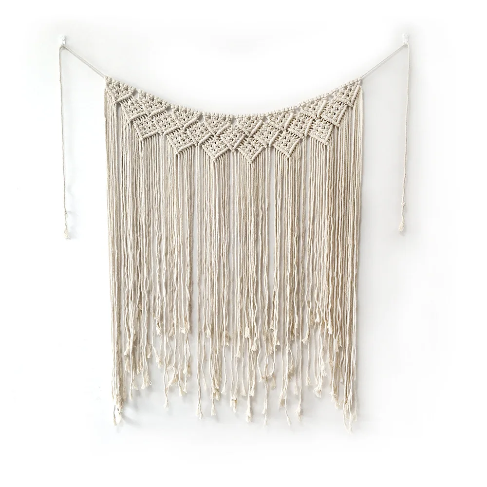 

Macrame Woven Wall Hanging Boho Chic Bohemian Room Geometric Tapestry Art Beautiful Apartment Dorm Room Decoration