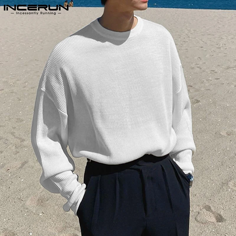 

Мужская футболка с круглым вырезом, длинным рукавом и круглым вырезом