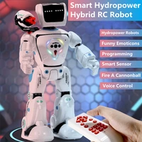 smart hydropower hybrid remote control robot one key programming gesture sensing fire a cannonball fun emoticons children rc toy