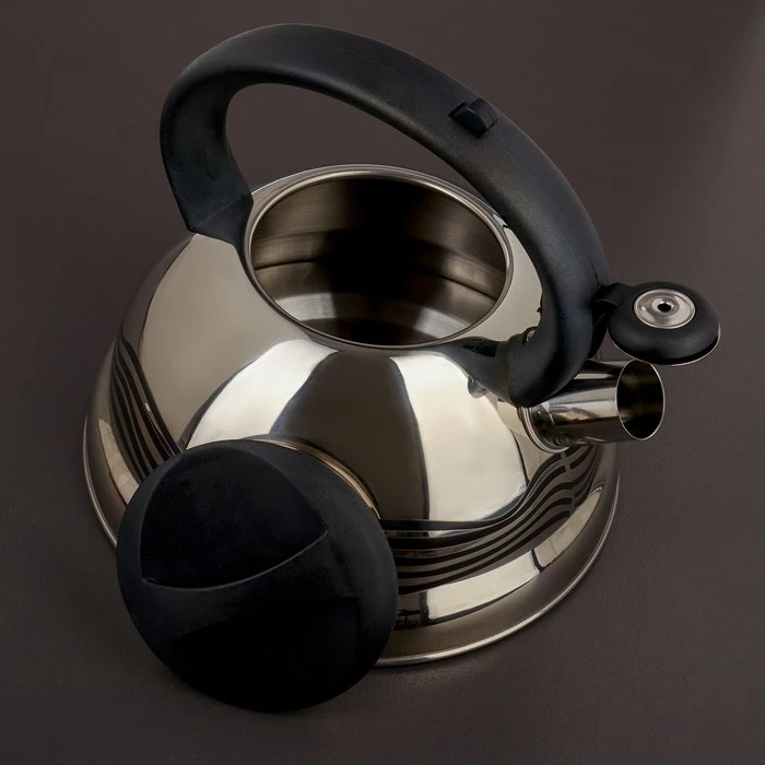 Чайник со свистком 2 8 л &quotВолна&quot с индикатором нагрева фиксированная ручка |