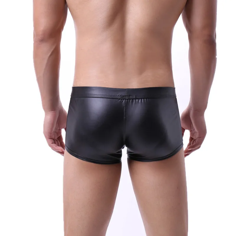 Мужское нижнее белье боксеры из искусственной кожи шорты-боксеры сексуальные