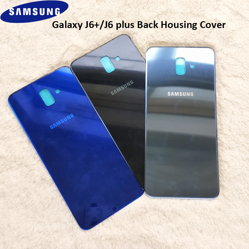 Оригинальная задняя крышка для аккумулятора Samsung J6 + Plus Пластиковая Задняя