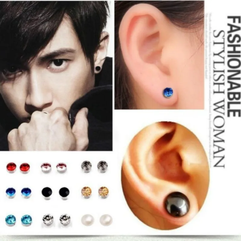 Магнитные серьги для похудения гвоздики магнитной терапии Кристальные сжигания