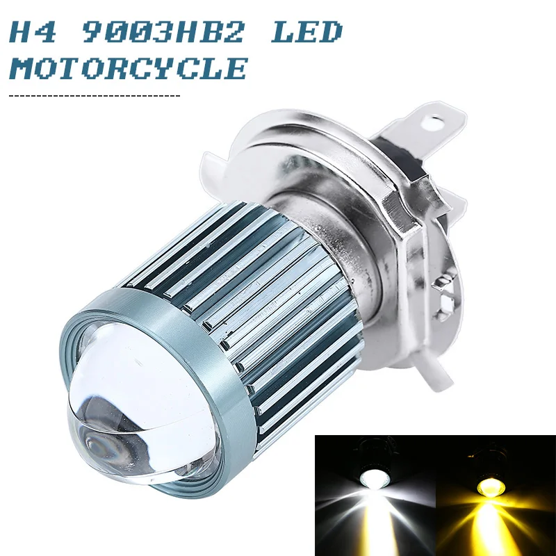 

1pc 12V H4 12W Motorcycle LED Headlight Hi/Lo Beam 6000K/3000K White/Yellow Light Lamp 10000Lm DIY Parts Accessories