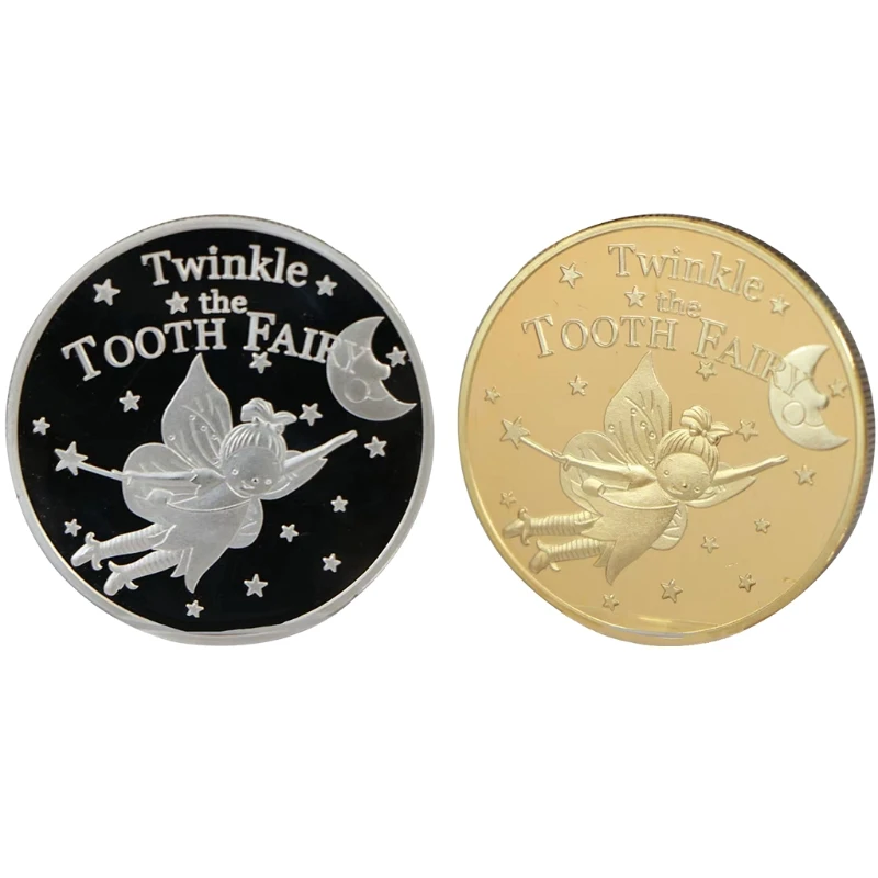 

Gold Silver Plated Twinkle Tooth Fairy Coin Collection Souvenir Challenge Art