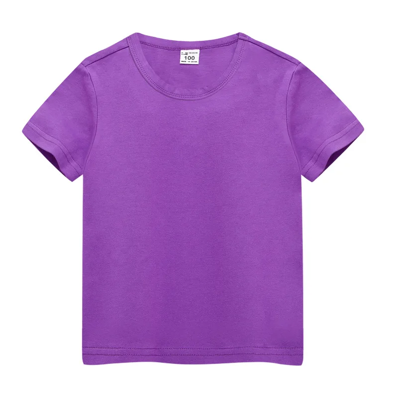 

Children's T-Shirt Baby Summer Candy Color Clothes Simple Solid Tops 3-8 Years Short Sleeve Cotton Tees Kids Boys/Girls Clothes