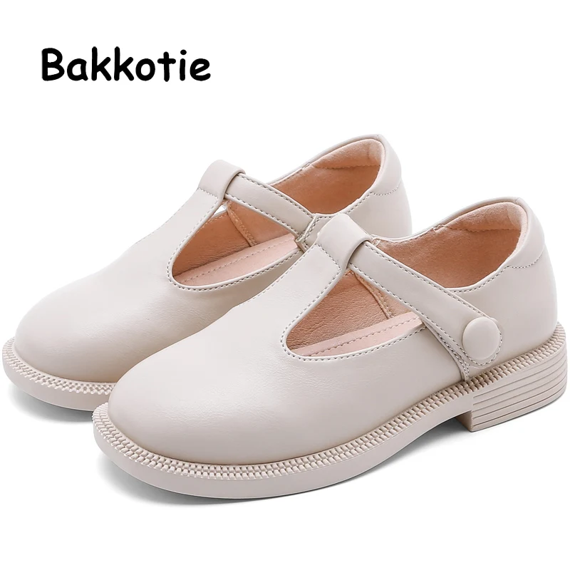 Bakkotie/ г.; модная детская обувь из искусственной кожи черного цвета; Новинка; Осенняя Милая обувь Mary Jane на плоской подошве для маленьких девочек; детская розовая мягкая модельная обувь