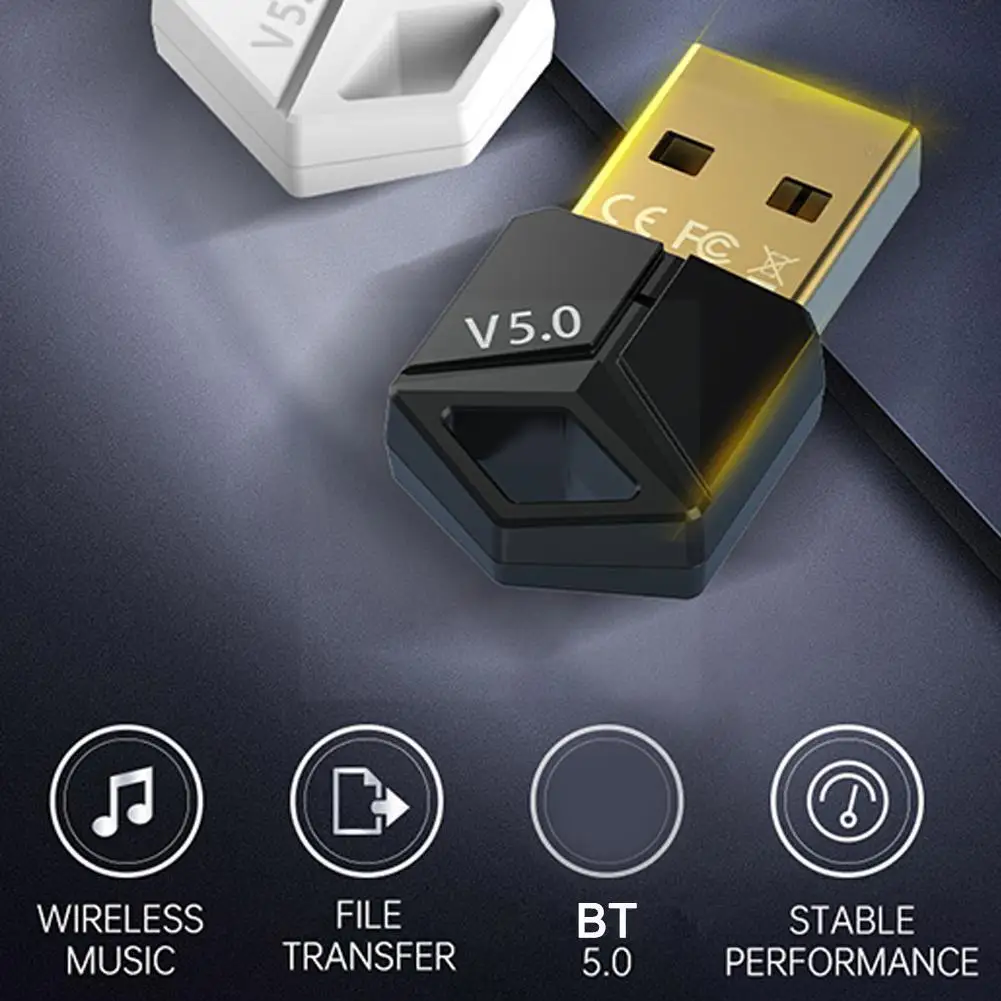 

Usb Bluetooth-compatible 5.0 Audio Transmitter Receiver Usb Dongle Music Wireless Adapter For Pc Computer Laptop T5h7