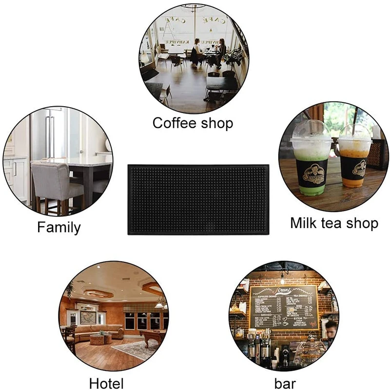 

2 Bar Mats,Draining Mat,Drying Mat for Dishes,Quick Drying of Glasses, for Bar Club Kitchen Restaurants,with 2 Coasters