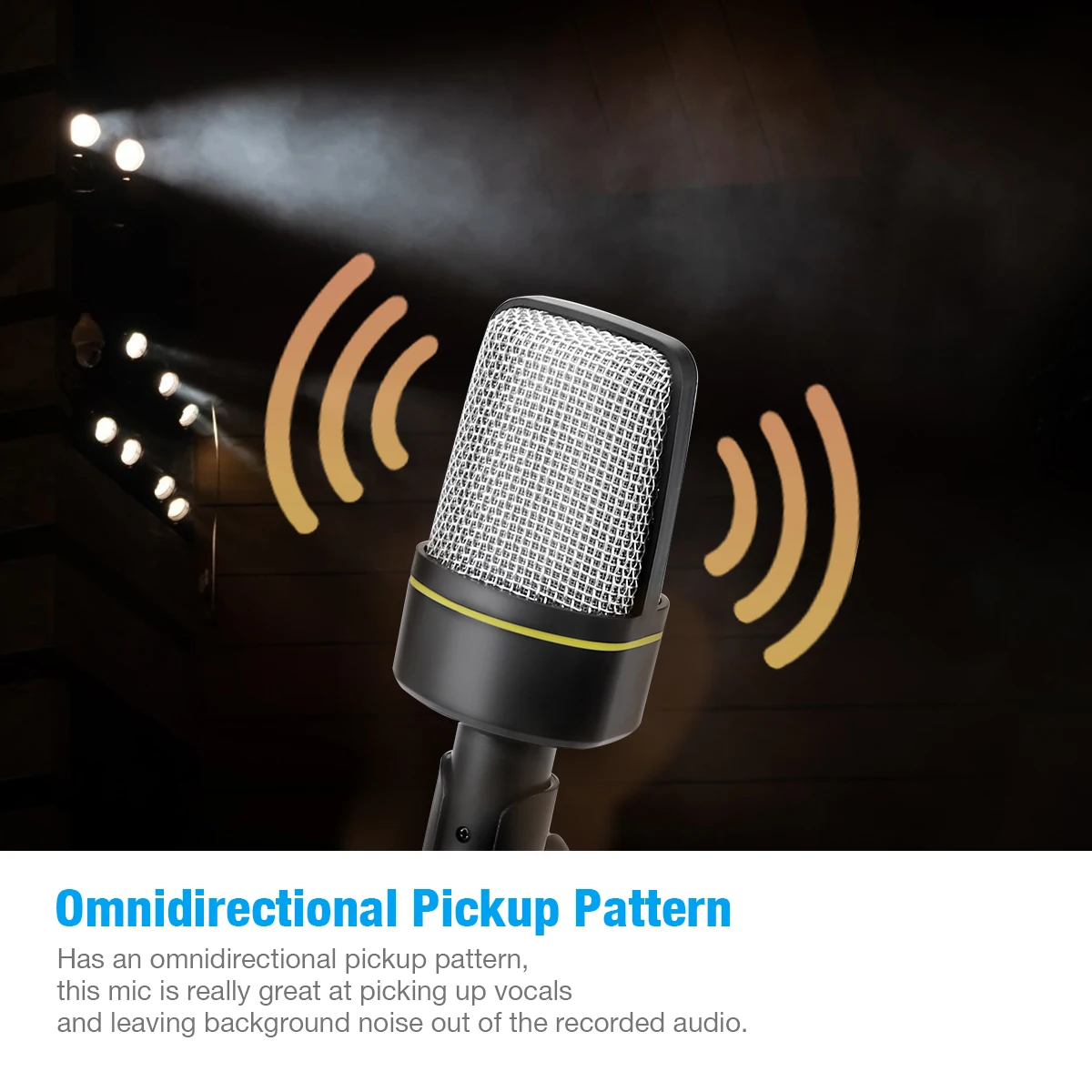 Profissional Студийный конденсаторный комплекты микрофона с 360 ° вращающийся