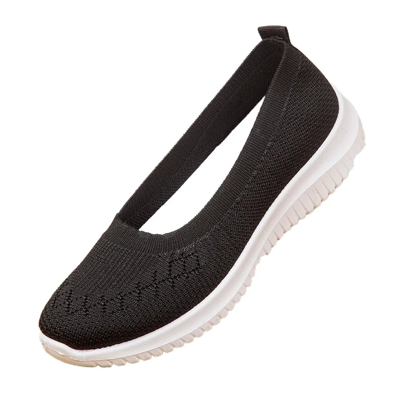 

Женские сетчатые дышащие кроссовки, повседневная обувь на плоской подошве, вязаные удобные прогулочные туфли, лето 2021