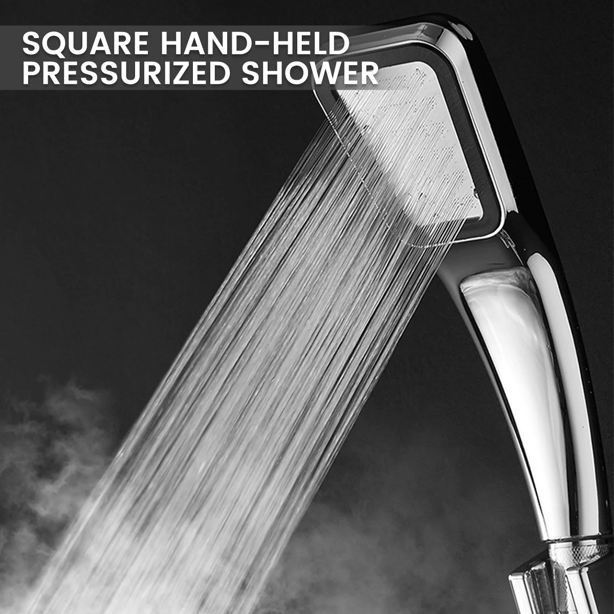 

Pressurized Shower Head Handheld Shower with 300 Holes Square Shape Shower Head Water-Saving Shower Head Bathroom Sprayer Nozzle