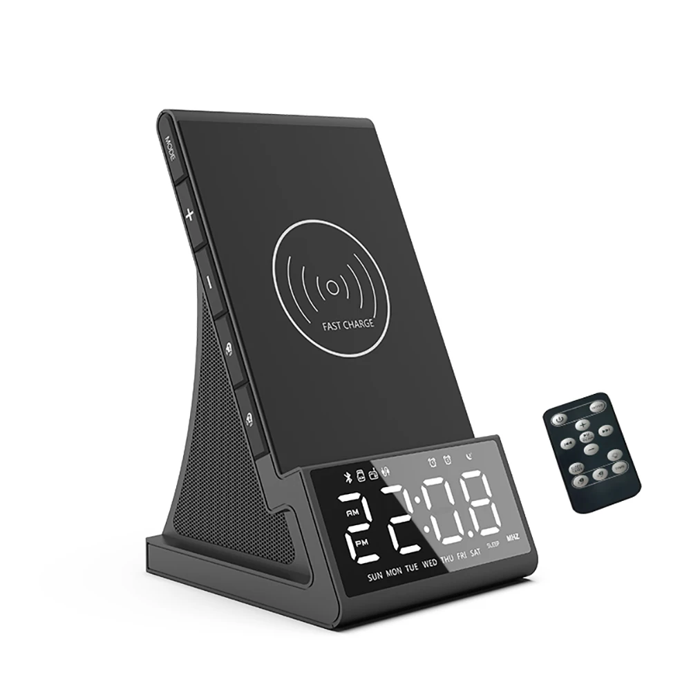USB Беспроводной зарядки Bluetooth часы-будильник светодиодный Будильник с
