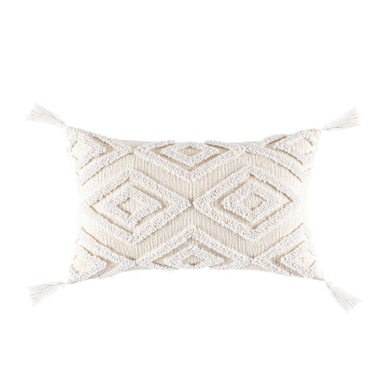 Хлопковая наволочка для подушки с ворсом цвета слоновой кости украшения дома