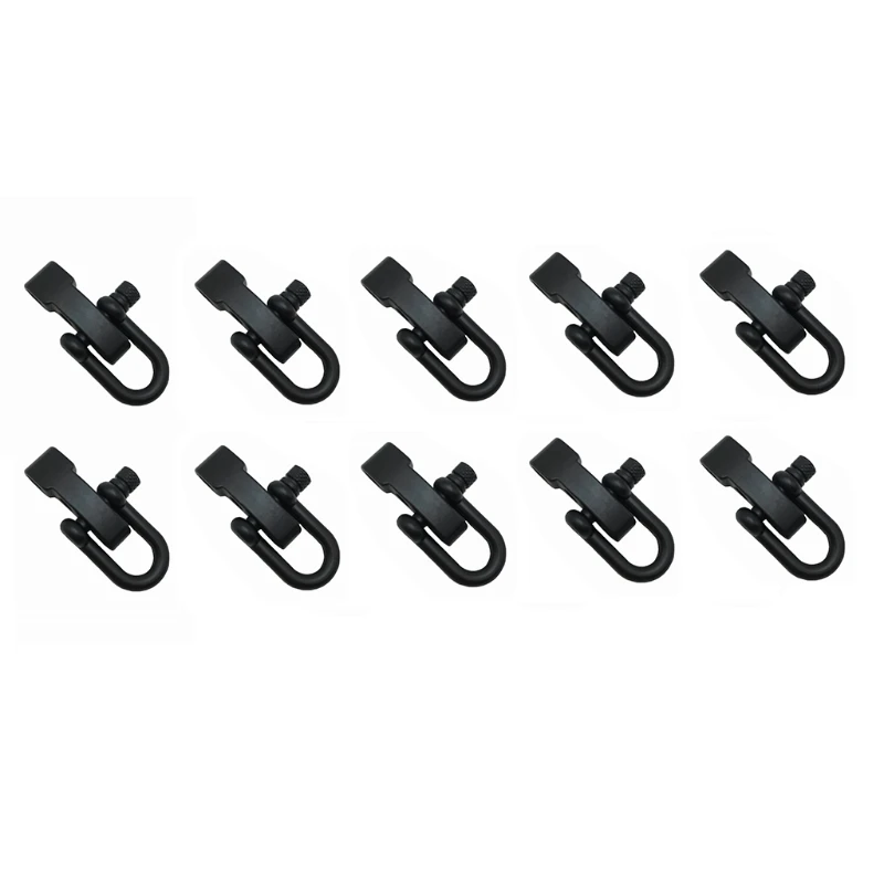 

10 Pcs Metal Adjustable U Shape Anchor Shackle Emergency Umbrella Rope Buckle