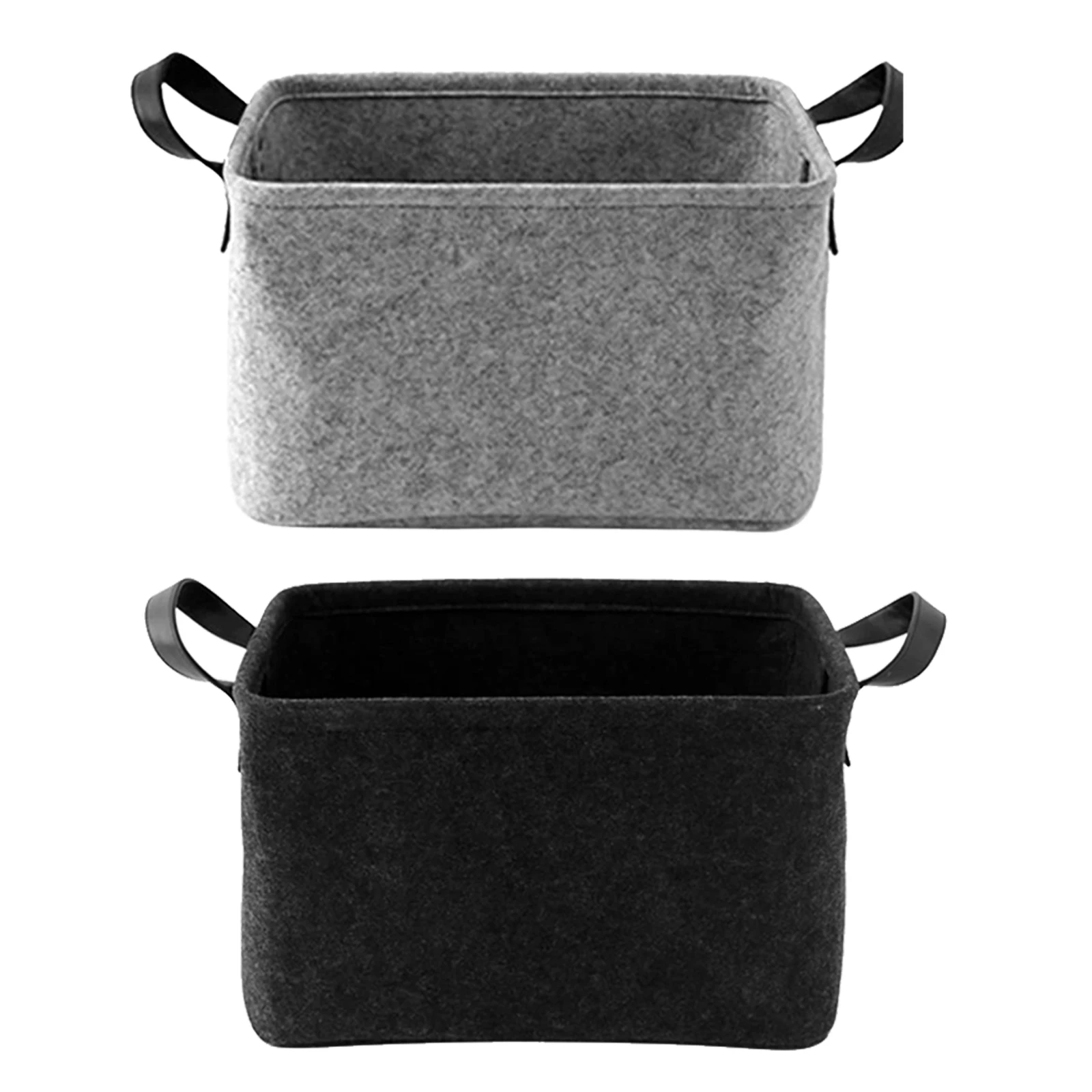 

1pc Felt Storage Basket Living Room Tea Table Black Gray Sundries Storage Basket Cloth Felt Storage Box Bedroom Socks Storage