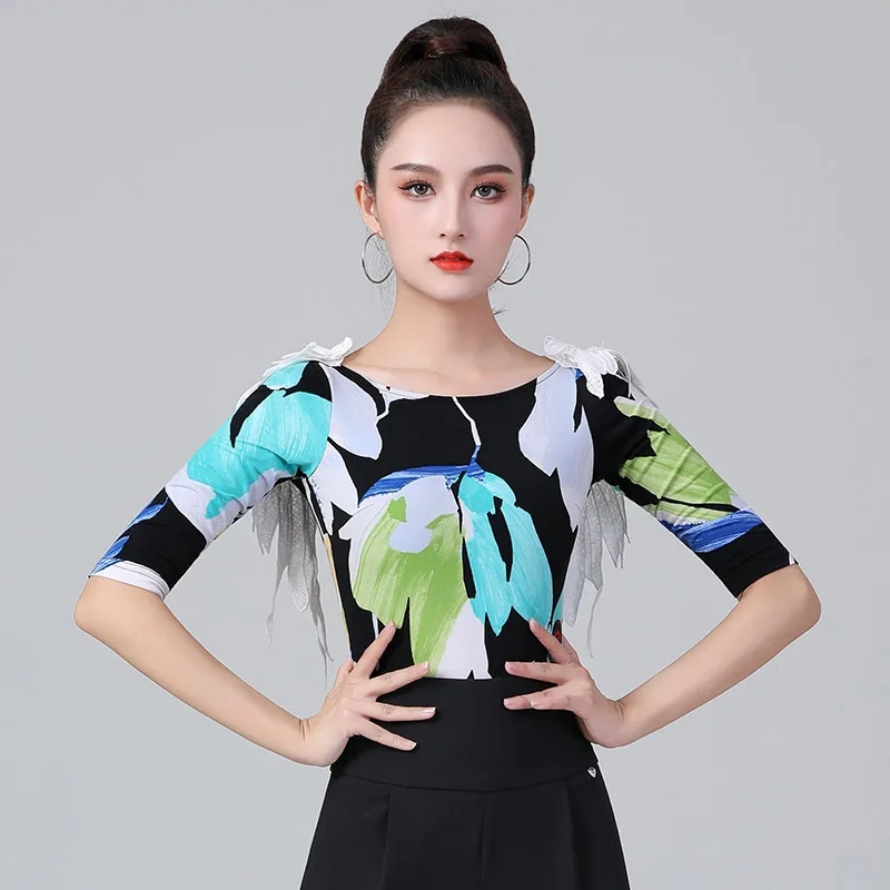 

New Modern Dance Practice clothes waltz One-piece Tops Women's ballroom Latin Dance Tops Leotard Costumes