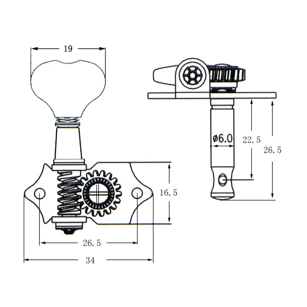 4 шт. 2R2L открытая Шестерня Гитарные тюнеры DIY наборы для изготовления