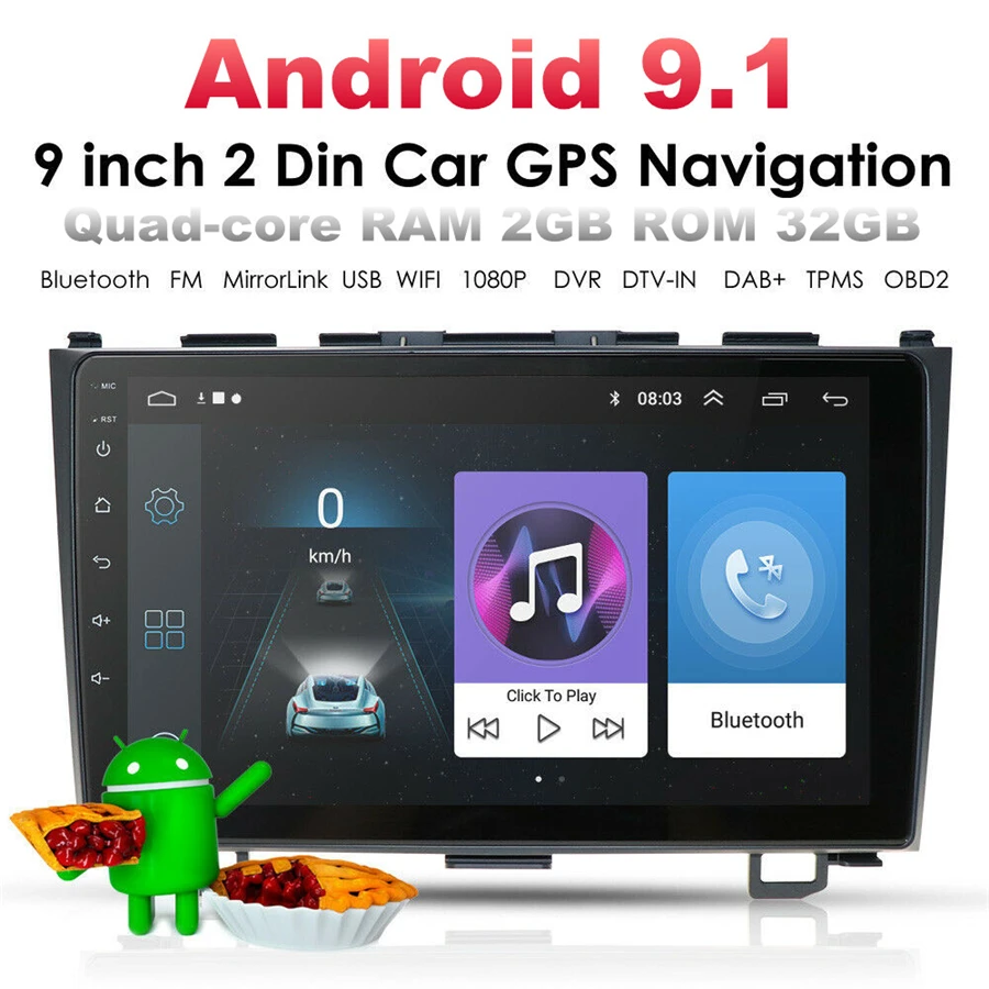 Автомобильное стерео радио 9 дюймов GPS WIFI 3G 4G BT DAB Mirror Link OBD для Android 1