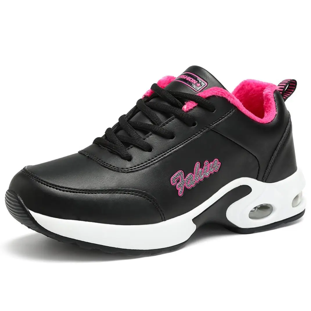 

Женские кроссовки на платформе, черные кроссовки на вулканизированной подошве, повседневная обувь, теплая обувь для тенниса, для зимы, 2021