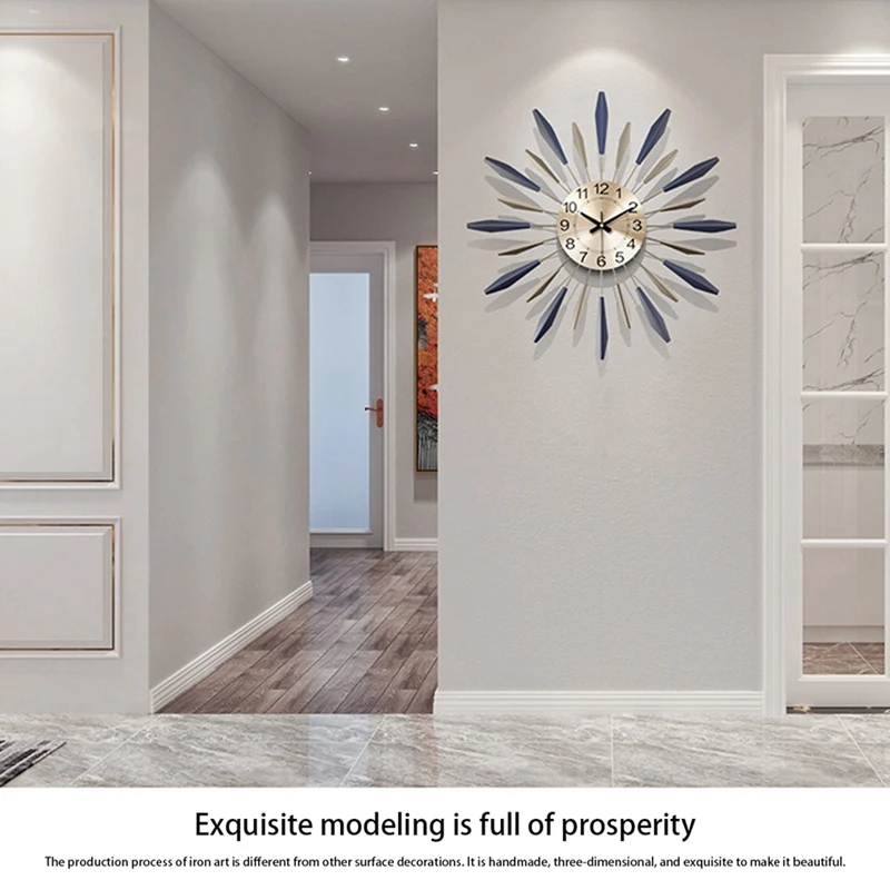 

Living Room Mute Fashion Light Luxury Decoration Clock Clock Personality Creative Iron Wall Clock