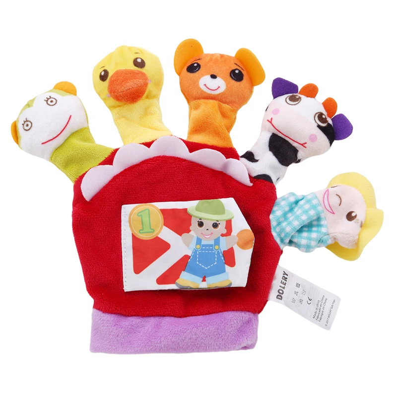 

Multifunction Glove Animal Finger Puppets Cloth Doll Infant Bedtime Stories Scene Prop Baby Educational Hand Cartoon Animal Toy