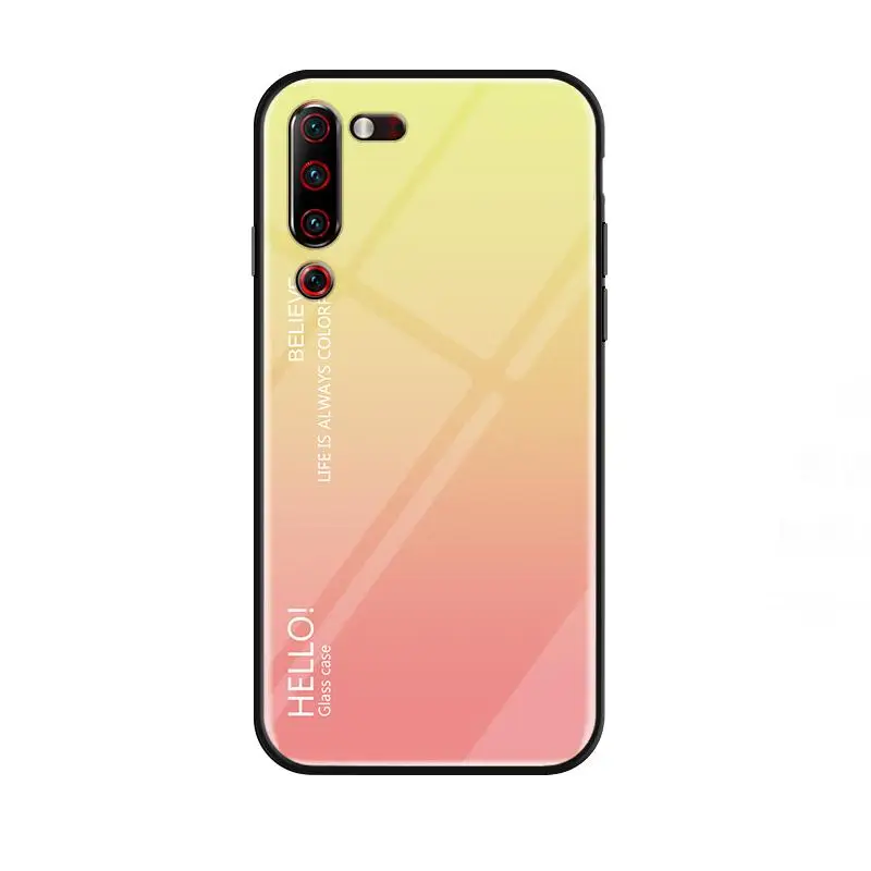1 Для lenovo Z6 Pro Lite чехол модный жесткий закаленное стекло роскошный градиент задняя крышка чехол для lenovo Z5S Z6lite Z6Pro чехол для телефона - Цвет: 1