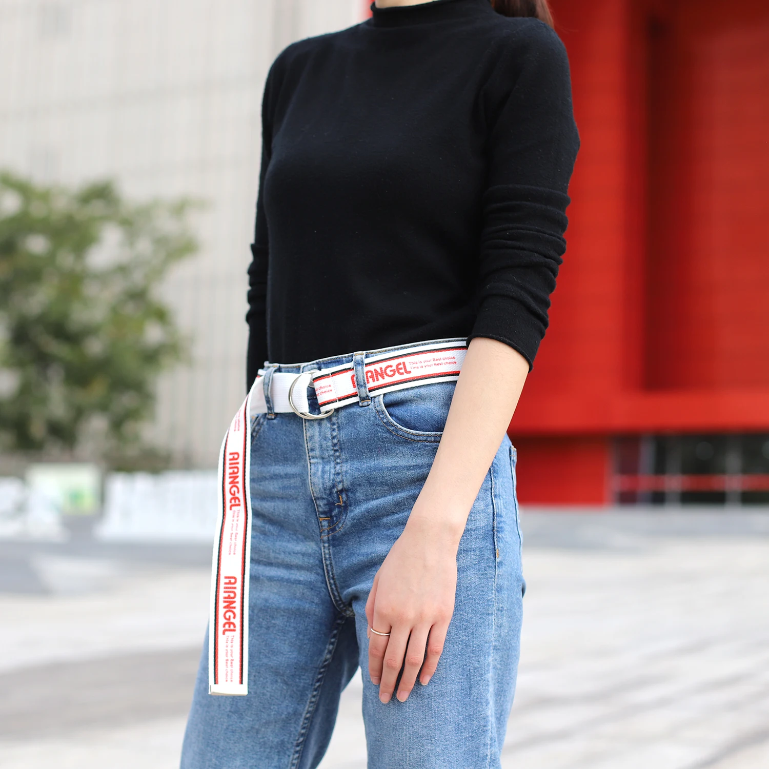 

Girl's Punk Denim Belts Are Fashionable Trendy, Highlighting Style Canvas Belt