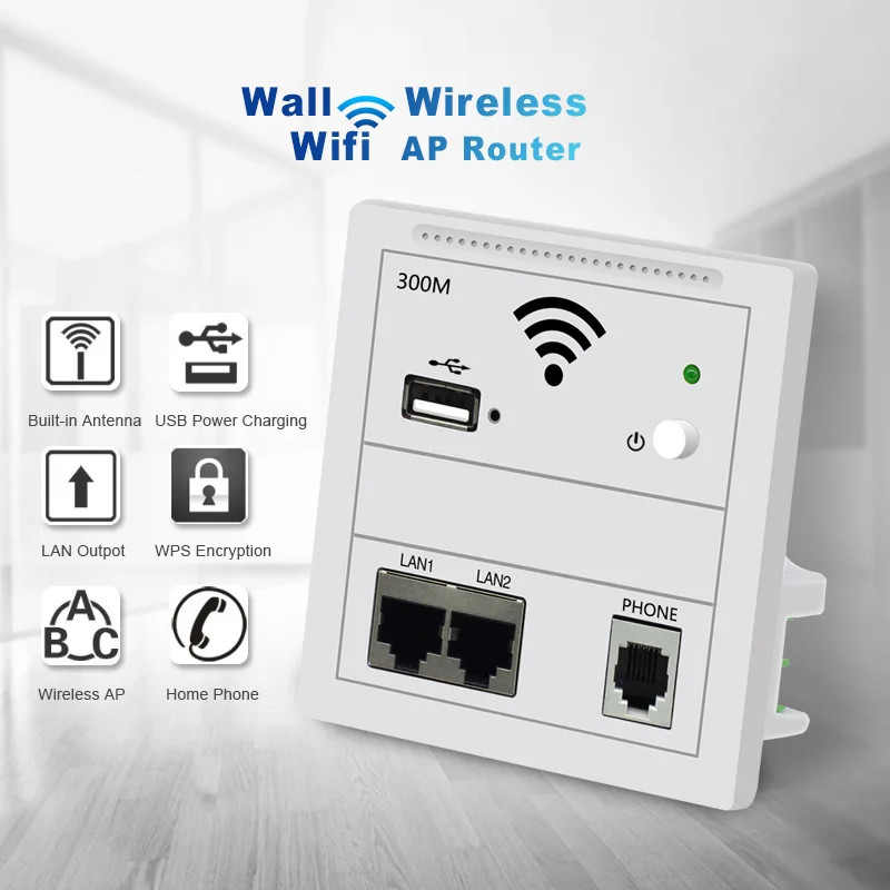 Wifi настенная панель 300 Мбит/с в стене AP ретранслятор wifi розетка маршрутизатор