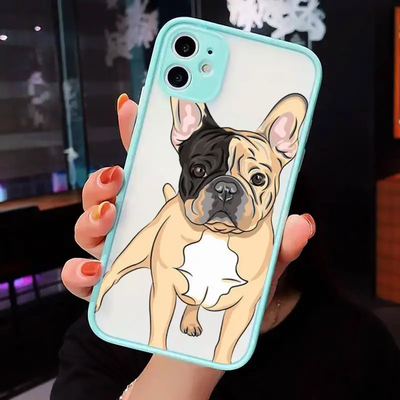 

Hot French Bulldog Dog luxury Phone Cases shell matte transparent For iphone 7 8 11 12 plus mini x xs xr pro max cover