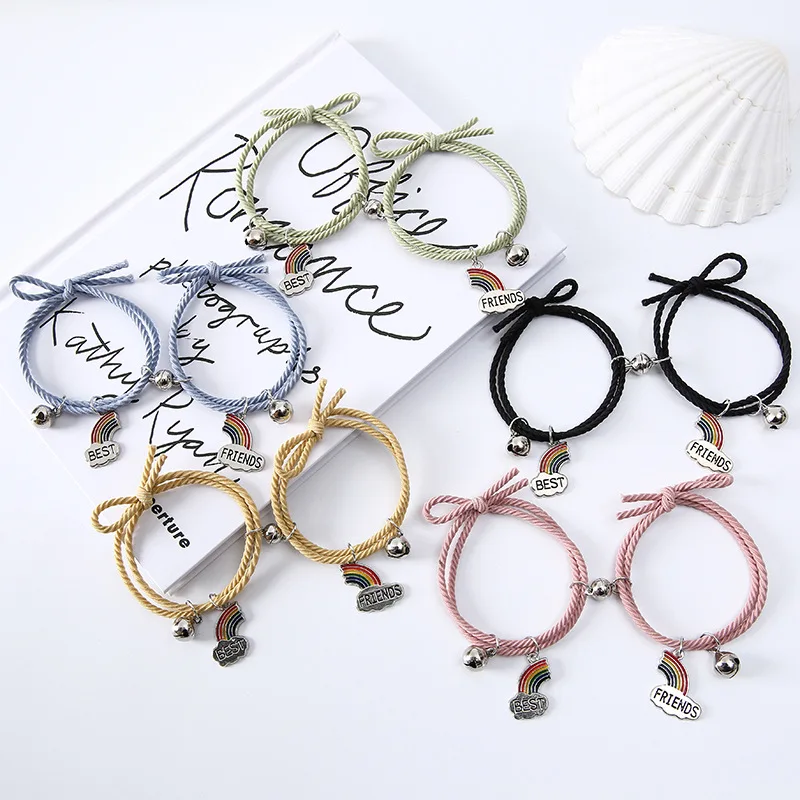 Браслеты с магнитом для привлечения пар радужные Подвески в виде колокольчика