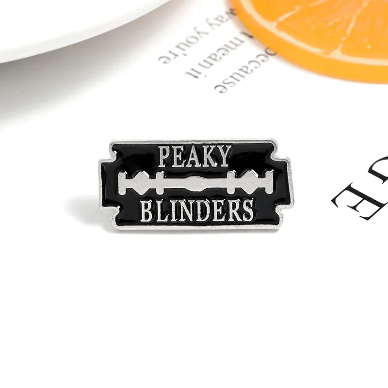 

Peaky Blinders Alloy Brooch Creative Razor Blade Enamel Paint Pin Badge Accessories Jewelry Gift for Friends Gathering Party