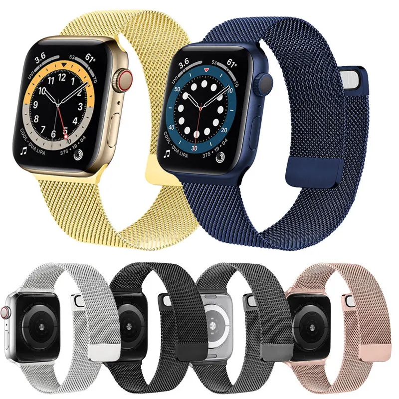 

Strap For Apple watch Band 44mm 40mm 38mm 42mm 44 mm Accessorie Magnetic Loop Metal smartwatch bracelet iWatch serie 3 4 5 6 se