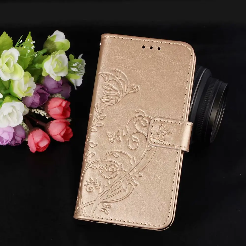 Gold Чехол-книжка с откидной крышкой для SAMSUNG Galaxy J1 6() J120F J120H J120ZN SM-J120FN J12016 из искусственной кожи, чехол-бумажник, чехол из ТПУ с полным корпусом - Цвет: Gold