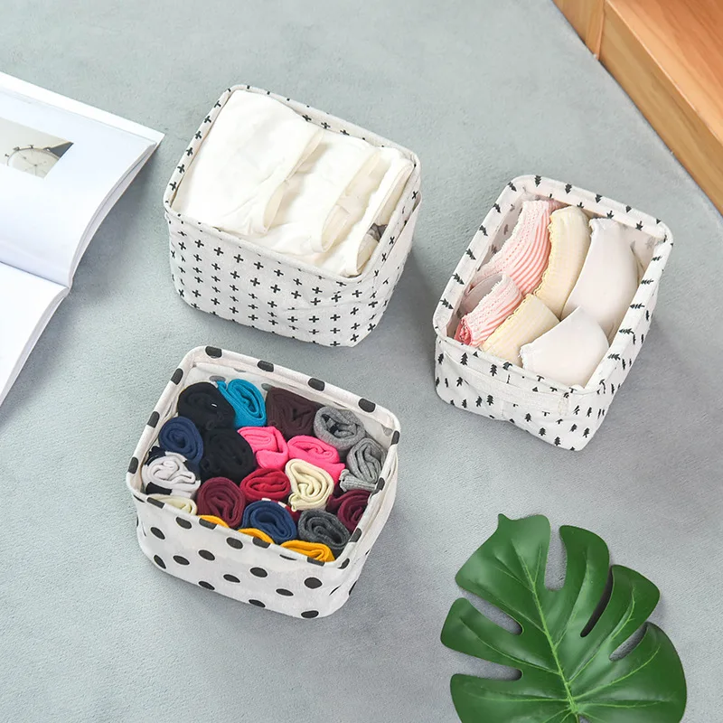 

Star Storage Basket Simple Fabric Storage Bags Desktop Clutter Small Box Cotton Linen Storage Organizer for Toys Snacks Cosmetic