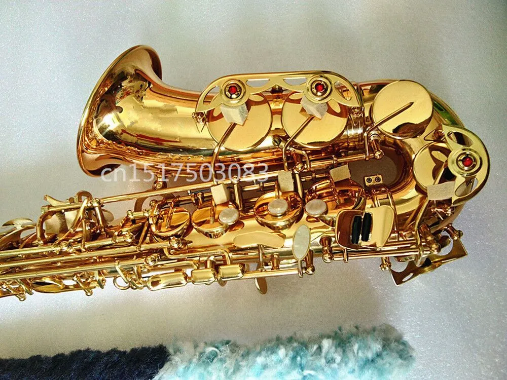 Оптовая продажа Саксофон альт с гравировкой латунь электрофоры золотой саксофон