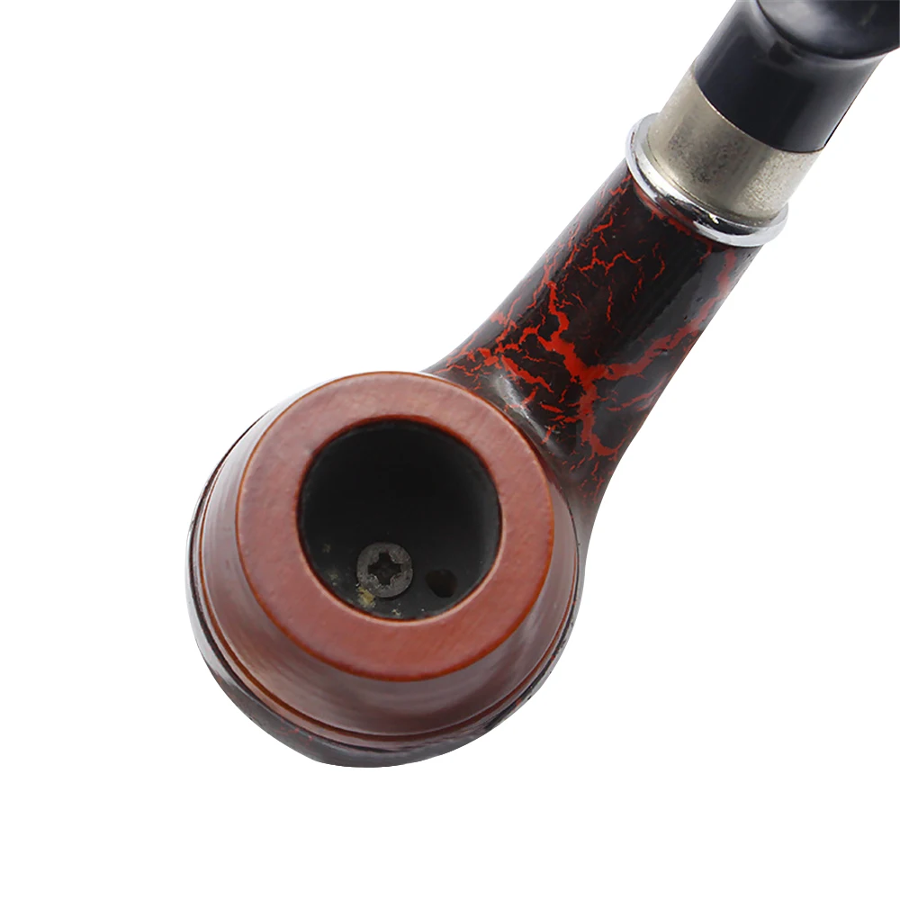 Трубка для табака из массива дерева красная черная резьба по трещинам дымовая