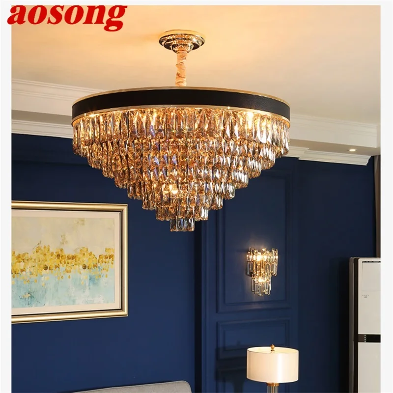 

Светодиодная люстра AOSONG, подвесной светильник в стиле постмодерн, осветительные присветодиодный ы для дома, гостиной, столовой