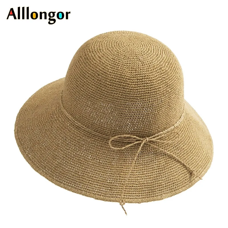 Новая Складная летняя корзина соломенная шляпа 2019 открытый широкий пляжный
