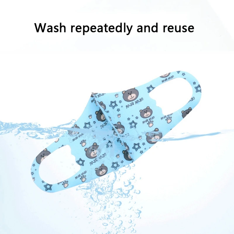 Random Color Kids Washable Print Mask Fashion Anti-Haze Anti-Dust Comfortable Mouth Face For Girl And Boy |