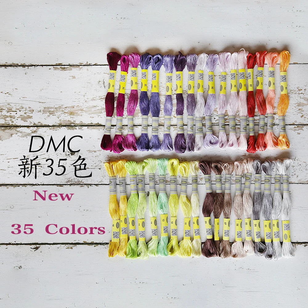 

Top 35 NEW DM*C Colors Cotton Floss Cross stitch Embroidery Thread 6 Strands Double Mercerized Singed Egyptian Long Fiber Cotton