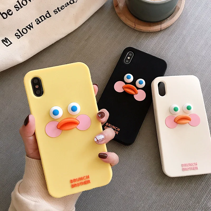 

Online Influencer Cute Silicone Duck Apple Xsmax Phone Case XR for Iphone11pro/7/8Plus Soft Dirt-resistant