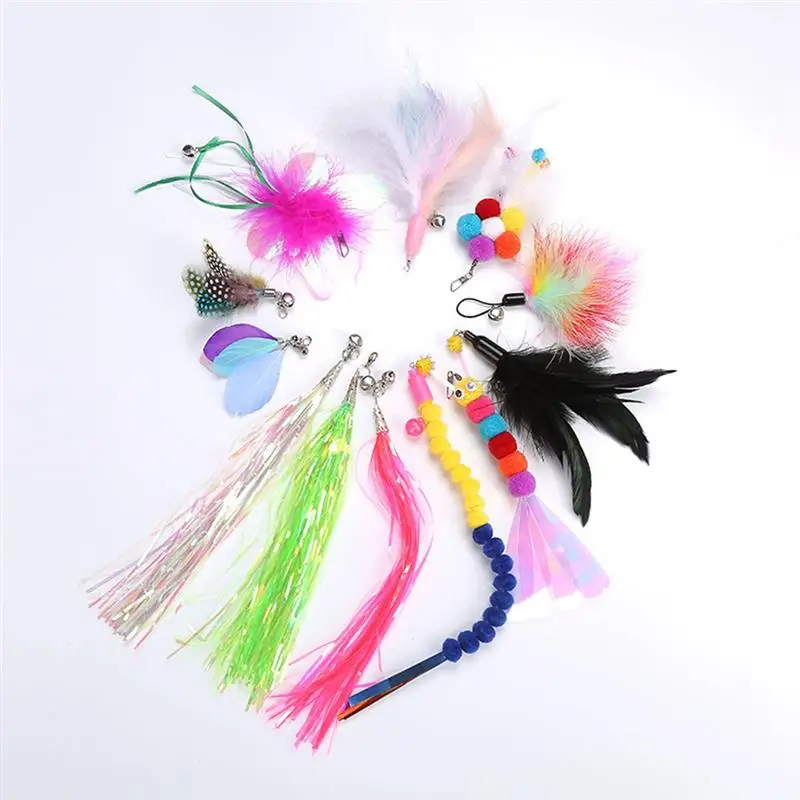 

Funny Cat Wand Toy Replacement Refill Attachments Interactive Kitten Training Exercise Toy Creative Cat Tassel Toys Accessories