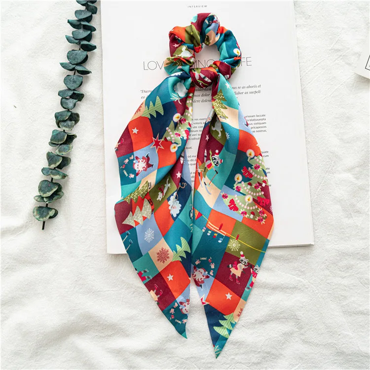 

Women Halloween Hair Scrunchies Christmas Furling Long Ribbon Tie Hair Rope for Women Girls Elastic Hair Ring Hair Accessories