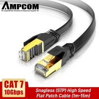 ampcom network cable rj45 cat7 lan cable stp rj 45 flat ethernet cable patch cord for desktop computers laptop modem router