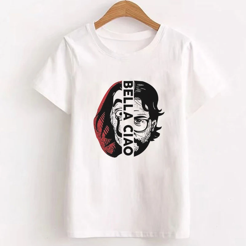 Money Heist The House Of paper, женская футболка, женская футболка с принтом BELLA CIAO, модная повседневная Летняя женская футболка