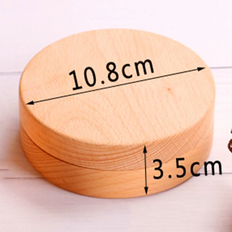 Круглые DIY деревянные поделки кольцо серьги Контейнер чехол для хранения
