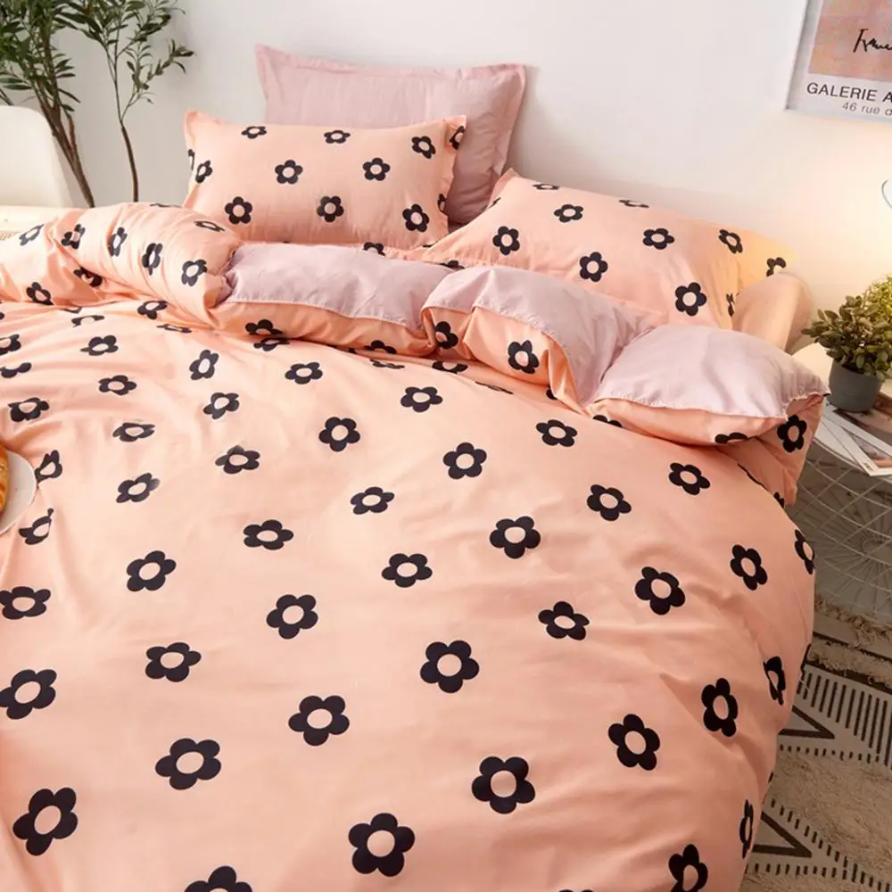 

pink Bedding set Duvet Cover Pillowcase Single queen king size Bedclothes Bed linen 3pcs home textiles